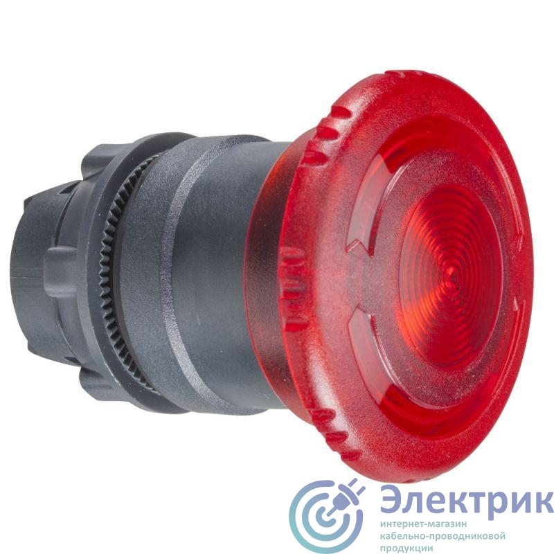 Корпус красной кнопки 22мм с подсветкой с поворотом SchE ZB5AW743