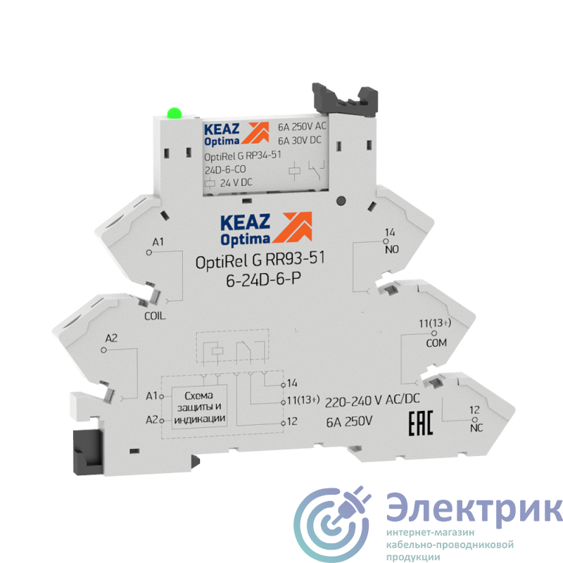 Модуль релейный OptiRel G RM38-61-24D-6-P-CO КЭАЗ 282948