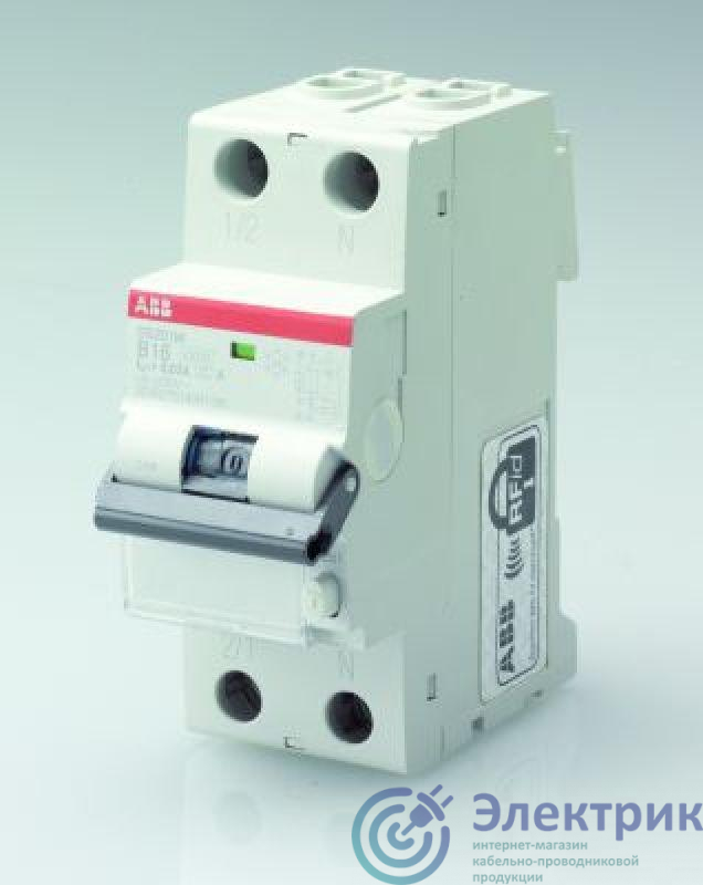 Выключатель автоматический дифференциального тока 2п (1P+N) B 16А 30мА тип AC 6кА DS201 2мод. ABB 2CSR255040R1165
