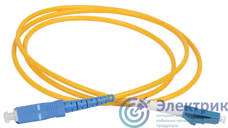 Патч-корд оптический коммутационный переходной для одномодового кабеля (SM); 9/125 (OS2); LC/UPC-SC/UPC (Simplex) (дл.5м) ITK FPC09-LCU-SCU-C1L-5M