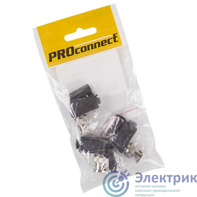 Разъем штекер BNC под винт с колпачком угловой ZN (уп.3шт) PROCONNECT 05-3072-4-9
