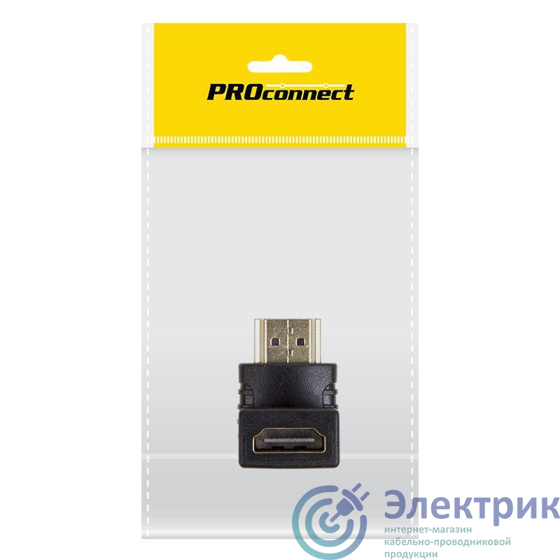 Переходник гнездо HDMI - штекер HDMI угловой gold (инд. упак.) PROCONNECT 17-6805-7