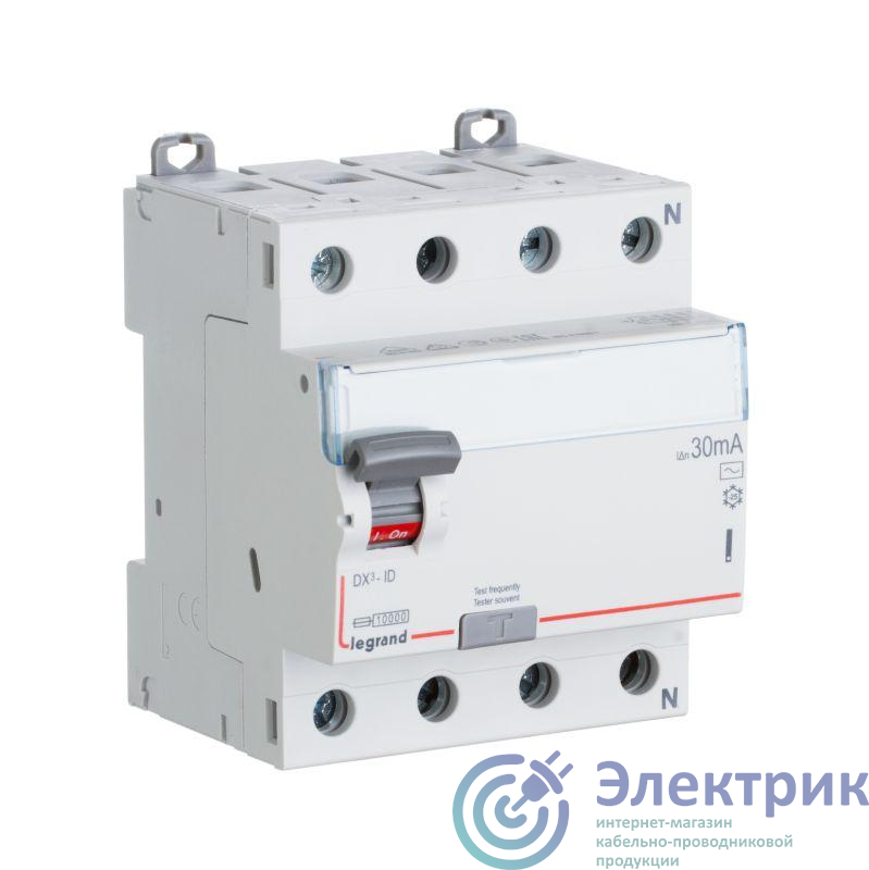 Выключатель дифференциального тока (УЗО) 4п 80А 30мА тип AC DX3 Leg 411705