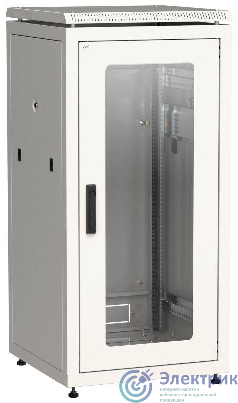 Шкаф сетевой 19дюйм LINEA N 28U 600х800мм стекл. передн. дверь сер. ITK LN35-28U68-G