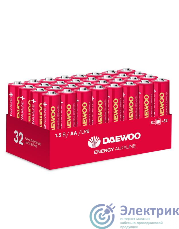 Элемент питания алкалиновый AA/LR6 1.5В Energy Alkaline 2021 Pack-32 (уп.32шт) DAEWOO 5030053