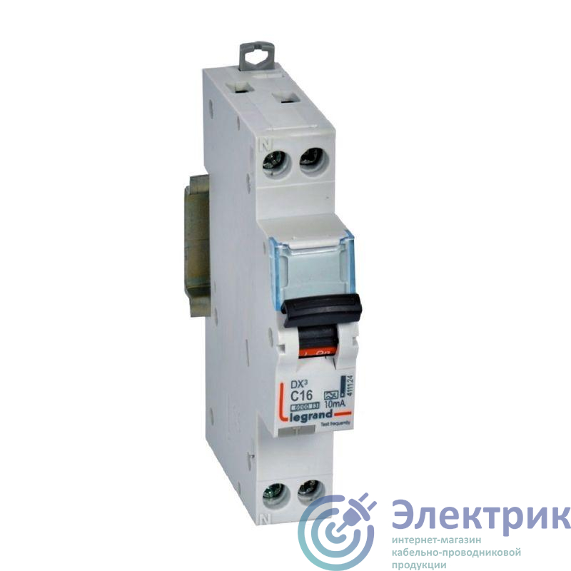Выключатель автоматический дифференциального тока АВДТ DX3 1П+Н 6000А C16 10мА тип А 1мод. Leg 411124