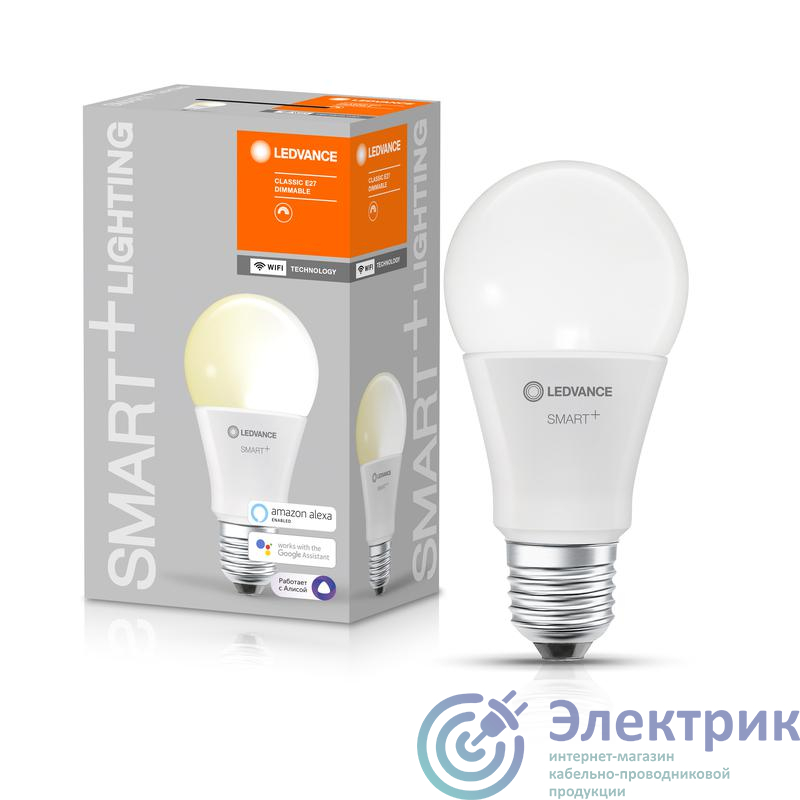 Лампа светодиодная SMART+ WiFi Classic Dimmable 60 9Вт/2700К E27 LEDVANCE 4058075485358