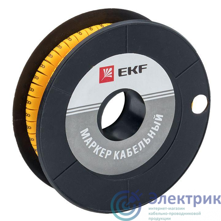 Маркер каб. 1.5кв.мм "8" (к-1000ед) (ЕС-0) EKF plc-KM-1.5-8