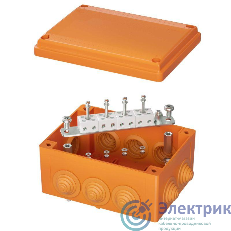 Коробка пластиковая FS с кабельными вводами и клеммниками IP55 150х110х70мм 8р 450V 6A 4кв.мм DKC FSB21804