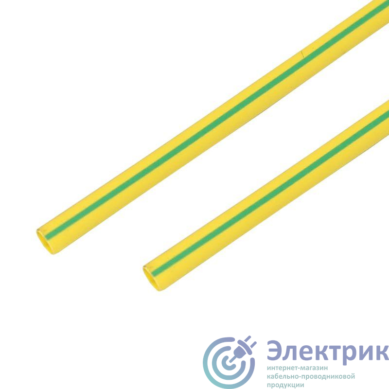 Трубка термоусадочная 10.0/5.0 1м желт./зел. Rexant 21-0007