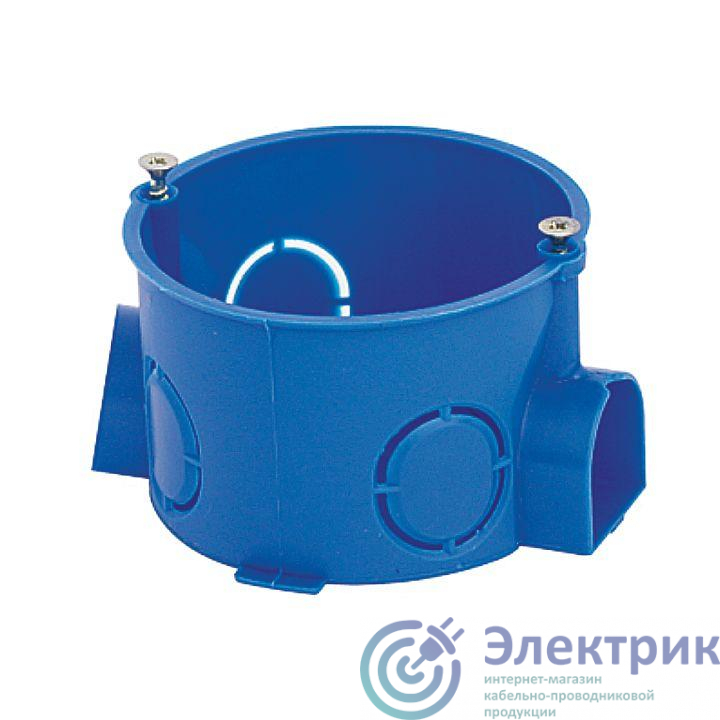 Коробка установочная КМТ-010-002 для твердых стен 60х40 полипропилен винты IP20 син. EKF plc-kmt-010-002