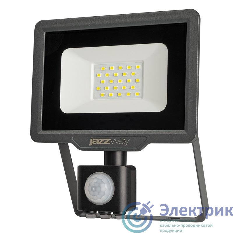 Прожектор светодиодный PFL-C3 SENSOR 20Вт 6500К IP65 ДО закален. прозр. стекло JazzWay 5026926A