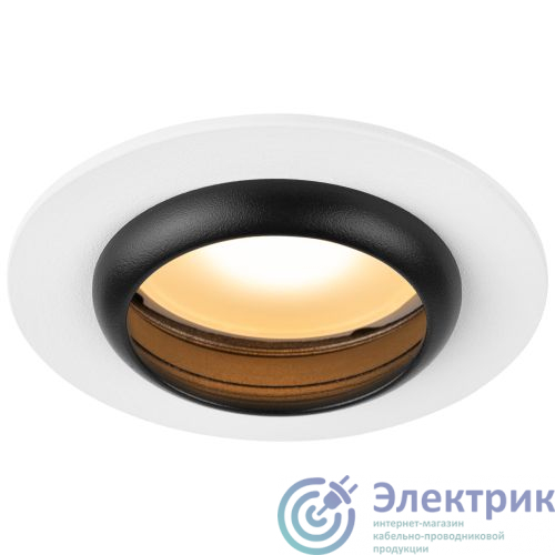 Б0061828 | Светильник KL109 MR16 GU5.3 встраив. алюм. WH/BK бел./черн. матов. ЭРА