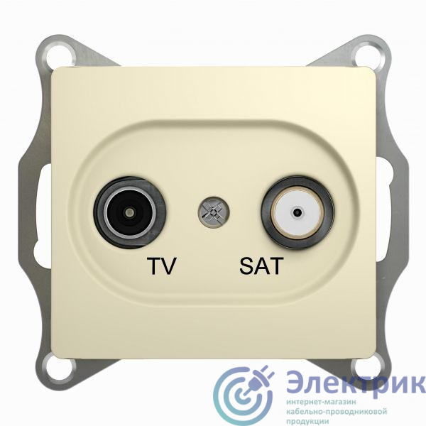 Розетка телевизионная оконечная TV/SAT 1-м СП Glossa 1дБ механизм беж. SE GSL000297