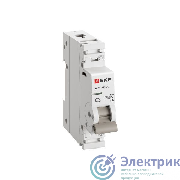 M63DC613C | Выключатель автоматический модульный 1п C 3А 6кА ВА 47-63N DC PROxima EKF