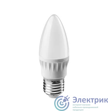 Лампа светодиодная 61 130 OLL-C37-8-230-6.5K-E27-FR 8Вт ОНЛАЙТ 61130