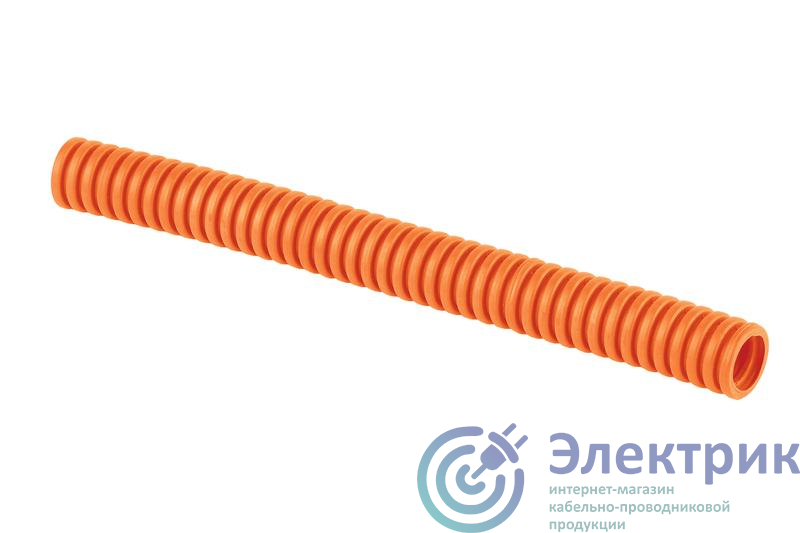 Труба гофрированная ПП тяжелая d20мм с протяжкой оранж. (уп.100м) Ruvinil 42011