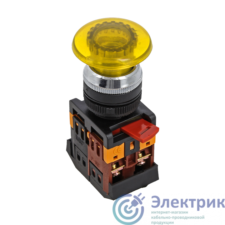 Кнопка "Грибок" AELA-22 NO+NC 380В с подсветкой желт. PROxima EKF pbn-aela-1o-380