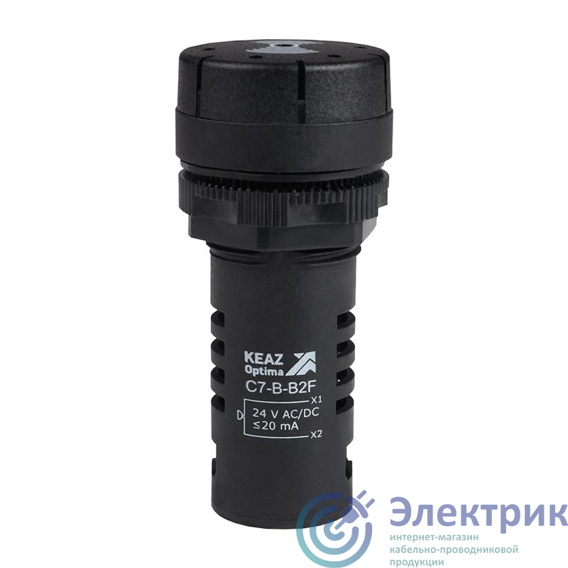 362181 | Зуммер с непрерывным сигналом OptiSignal Compact D22 С7-B-B2C черн. 24В AC/DC КЭАЗ