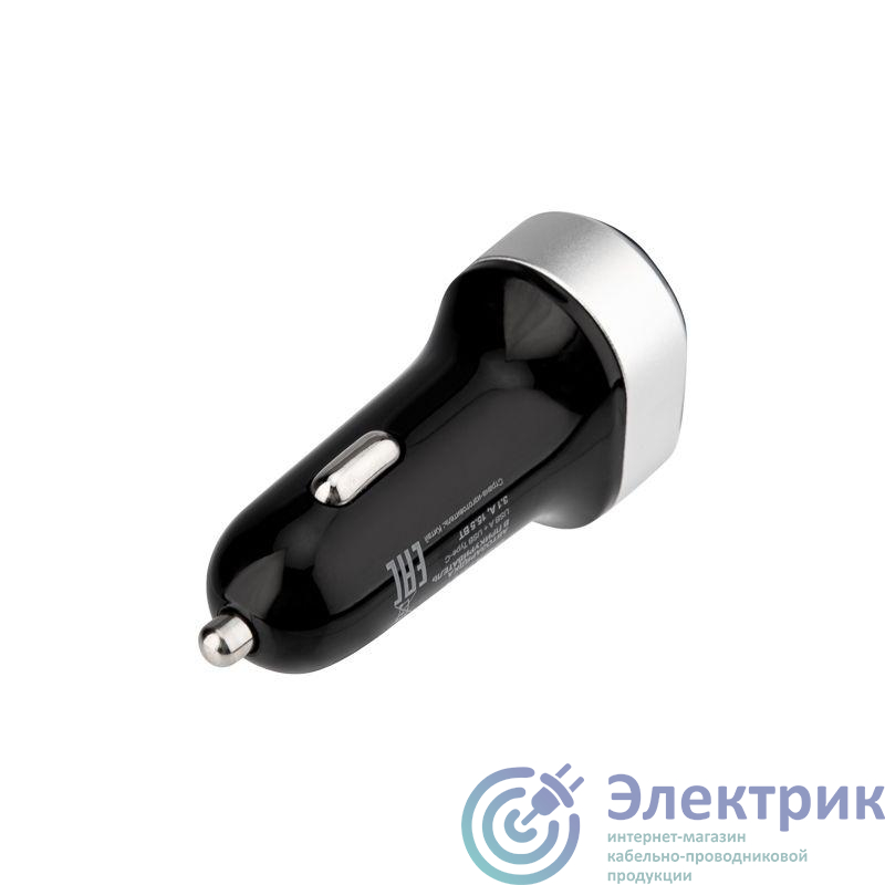 Автозарядка в прикуриватель АЗУ USB-A+USB-C 3.1А черн. Rexant 18-2226