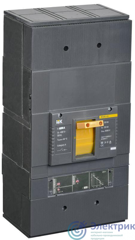 Выключатель автоматический 3п 1250А 50кА ВА 88-43 электр. расцеп. MP 211 IEK SVA61-3-1250