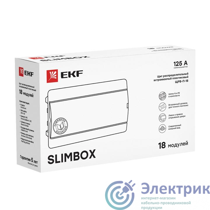 Щит ЩРВ-П-18 "SlimBox" IP41 бел. дверца PROxima EKF sb-v-18w