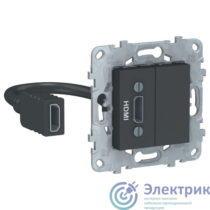 Механизм розетки HDMI UNICA NEW антрацит SchE NU543054