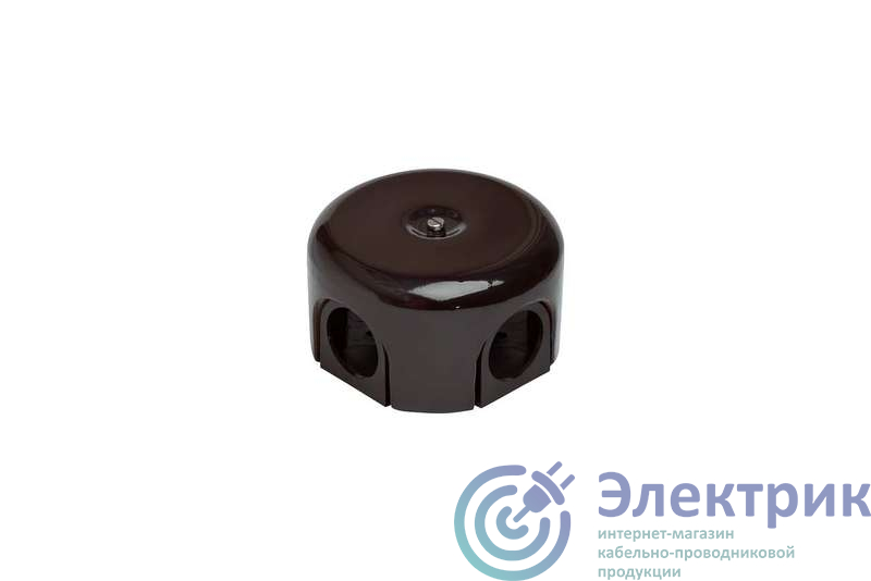 Коробка распределительная ОП 78х30мм ЛИЗЕТТА в компл. 4 кабельн. ввода керамика корич. Bironi B1-521-02-K