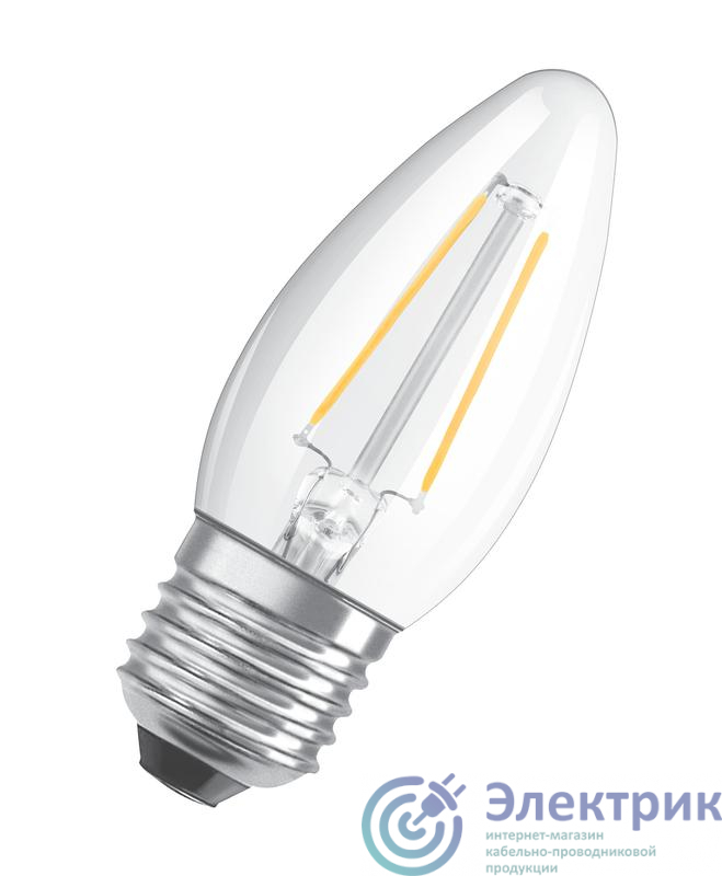 Лампа светодиодная филаментная LED Star Classic B 60 5W/840 5Вт свеча прозрачная 4000К нейтр. бел. E27 600лм 220-240В OSRAM 4058075212428