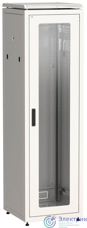 Шкаф сетевой 19дюйм LINEA N 42U 600х800мм сетевой стекл. передняя дверь сер. ITK LN35-42U68-G