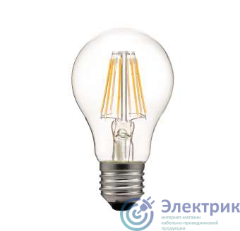 Лампа светодиодная филаментная СДФ-8 A60 2700К E27 Лисма 3900300 / 3900304