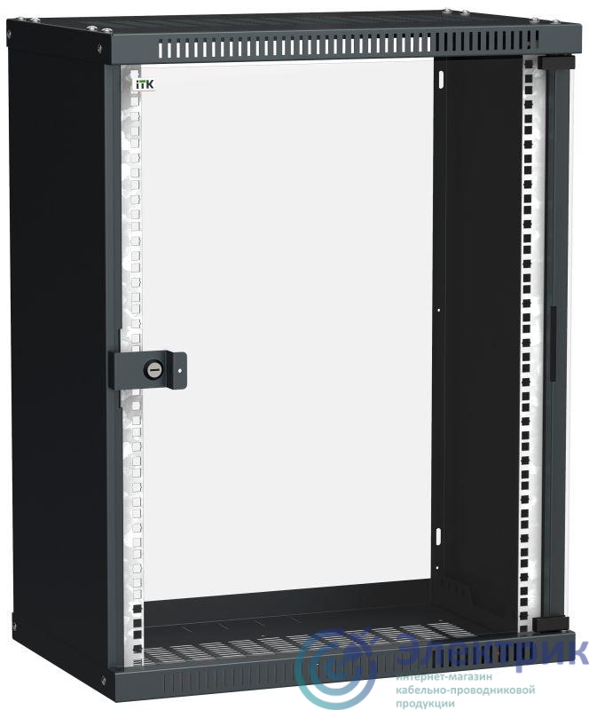 Шкаф LINEA WE 15U 550x350мм дверь стекло черн. ITK LWE5-15U53-GF