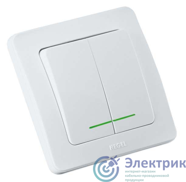 ВС10-352 | Выключатель 2-кл. СП Мастер 10А IP20 250В с индикацией бел. HEGEL