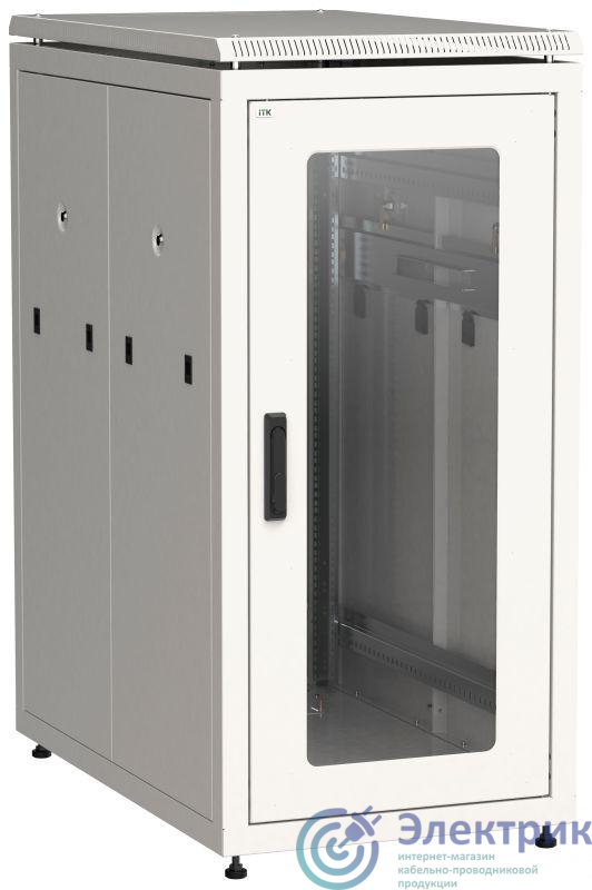 Шкаф сетевой LINEA N 28U 800х1000мм стекл. передняя дверь задняя металлическая сер. ITK LN35-28U81-GM