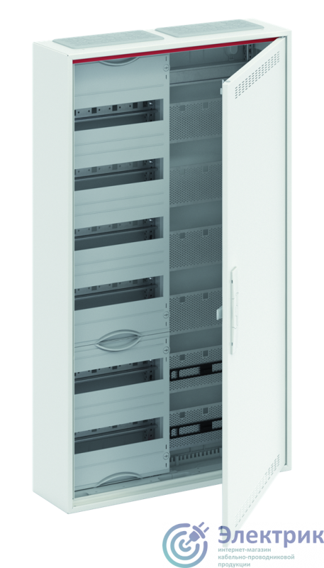 Шкаф 72М навесной с медиапанелями IP30 950х550х160 с расстоянием между DIN-рейками 125мм и самозажимными клеммами N/PE и дверью с вент. отверстиями CA26VML ABB 2CPX052213R9999