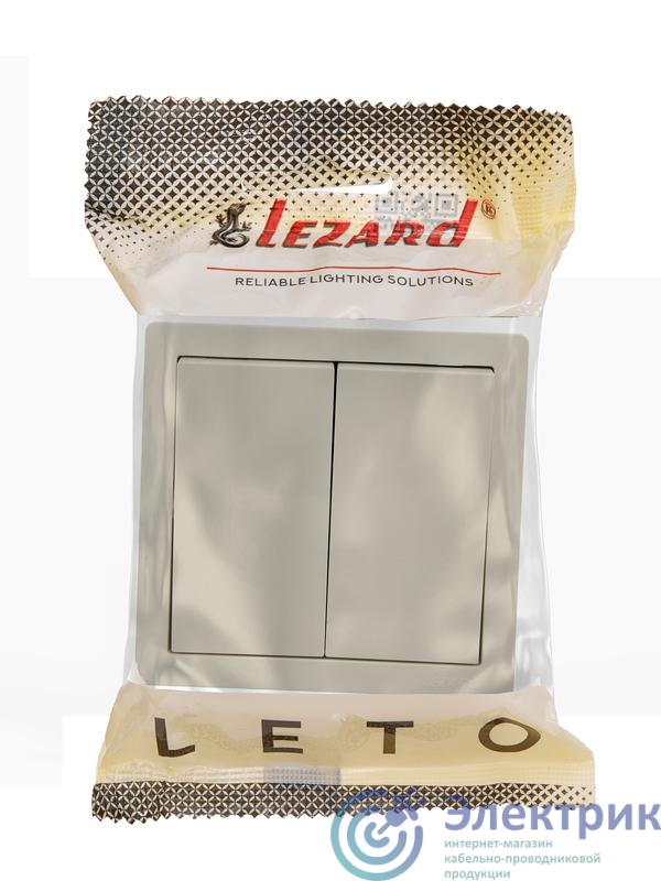 752-0300-101 | Выключатель 2-кл. ОП LETO крем LEZARD