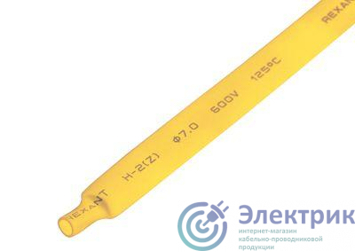 Трубка термоусадочная 7.0/3.5 1м желт. REXANT 20-7002