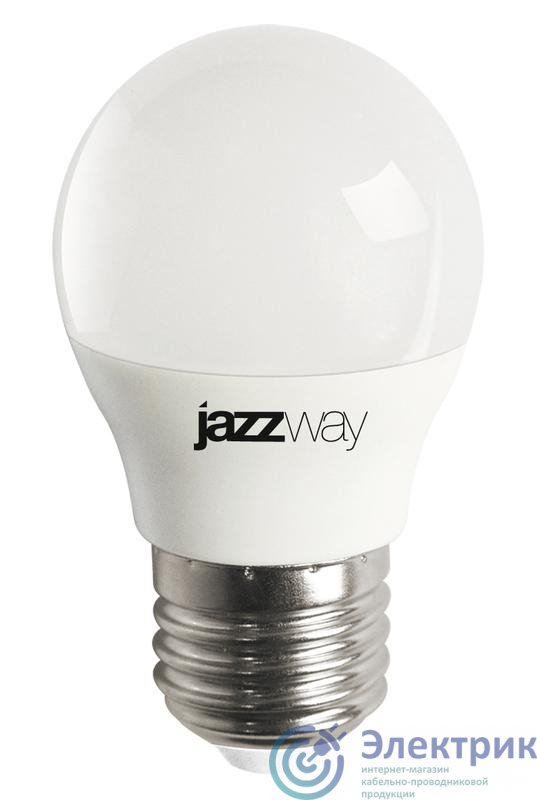 Лампа светодиодная PLED-LX 8Вт G45 шар 3000К тепл. бел. E27 JazzWay 5028654