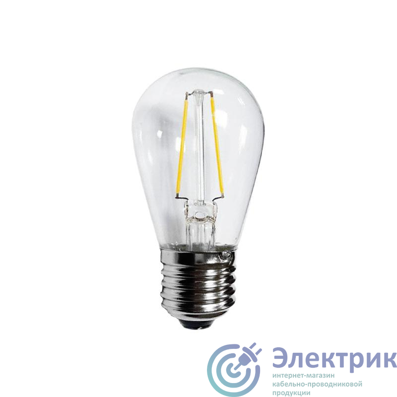 Лампа светодиодная ST45 Ретро Filament 2Вт 230В 3000К E27 тепл. бел. Neon-Night 601-801