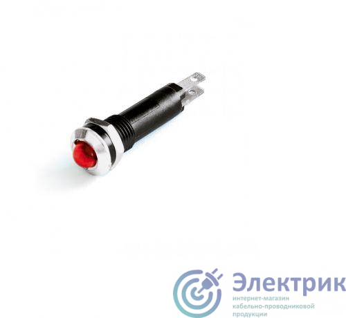 Индикатор мини штекерное подкл. уст. размер 8/10 круг. внеш. рассеив. красн. 12В DKC AV1F01CR12