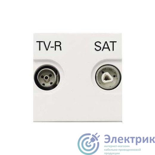 Розетка TV-R-SAT Zenit оконечная с накладкой бел. ABB 2CLA225170N1101