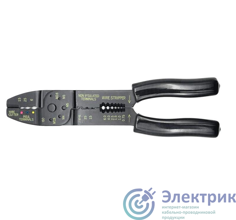 59232040 | Пресс-клещи для изолированных и неизолированных кабельных наконечников 0.75-6кв.мм FELO