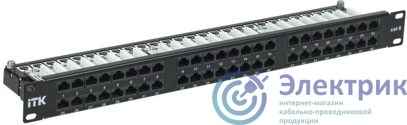 Патч-панель 1U кат. 6 UTP 48 порта Dual IDC выс. плотности ITK PP48-1UC06U-D05H