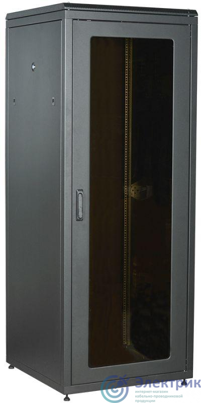 Шкаф сетевой LINEA N 28U 800х800мм стекл. передняя дверь задняя металлическая черн. ITK LN05-28U88-GM