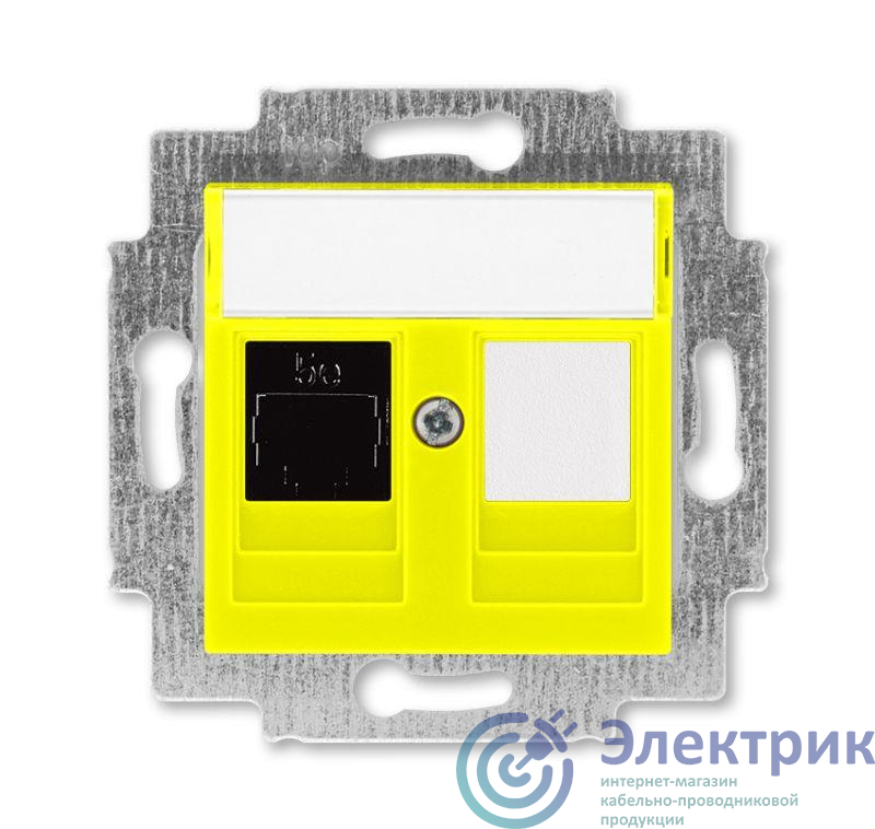 Розетка информационная Levit RJ45 кат. 5e и заглушка желт. ABB 2CHH295117A6064