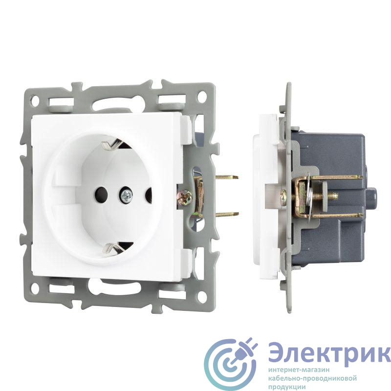 043730 | Механизм электрической розетки SCT-MEU1-PL-WH (250В 16А) Arlight
