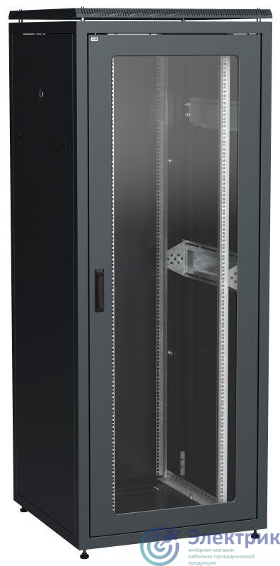 Шкаф сетевой LINEA N 42U 800х800мм стекл. передняя дверь задняя металлическая черн. ITK LN05-42U88-GM