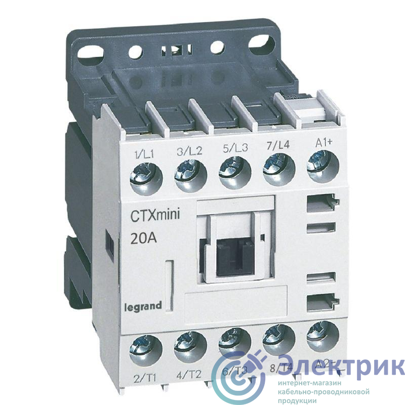 Мини-контактор CTX3 4п (4НО) 20А кат. 24В DC Leg 417141