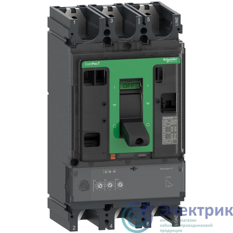 Выключатель автоматический NSX400F 36кА AC 3П3Т 400А MLOGIC 2.3 SchE C40F32D400