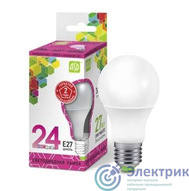Лампа светодиодная LED-A65-standard 24Вт грушевидная 230В E27 6500К 2160лм ASD 4690612014289
